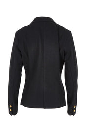 Product shot of the Cotton Linen Blazer in colour Black (Black), from the back