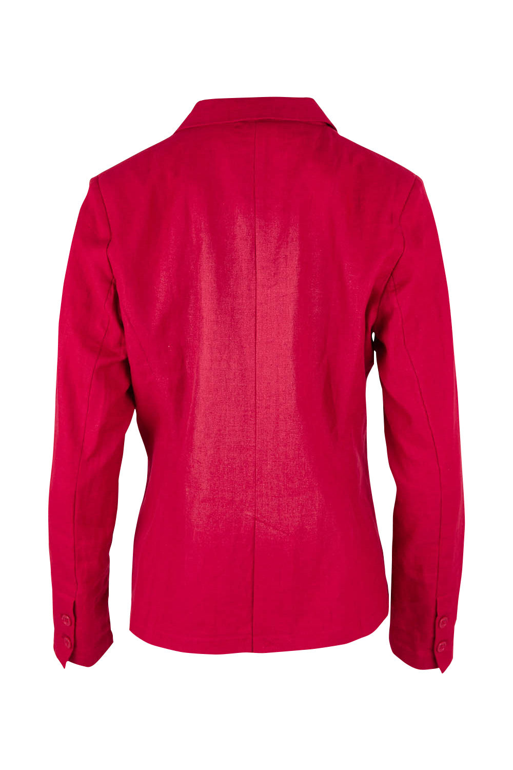 Product shot of the Cotton Linen Blazer in colour Red (Red), from the back