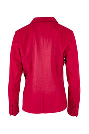 Product shot of the Cotton Linen Blazer in colour Red (Red), from the back