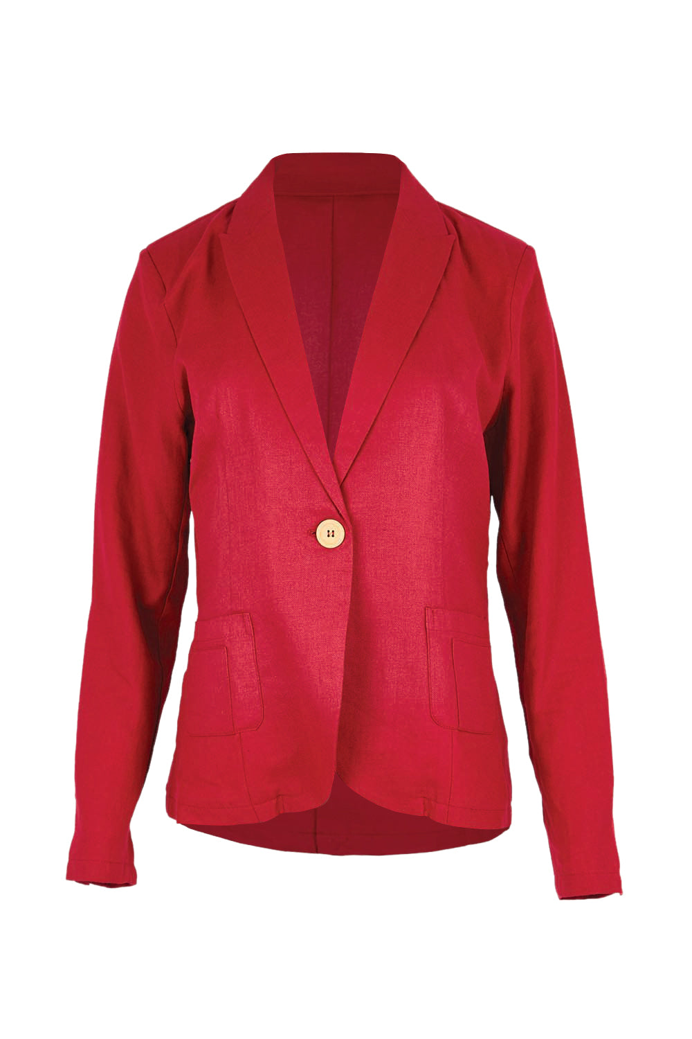 Preloved Cotton Linen Blazer – Red