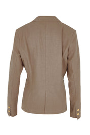 Product shot of the Cotton Linen Blazer in colour Tan, from the back