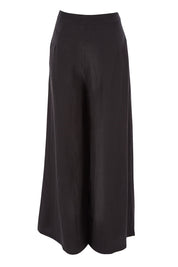 Product shot of the Linen Blend Crossover Pants in colour Ebony (Black), from the back