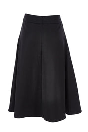 Product shot of the Wool Ain colourline Skirt - Midnight (Black), from the back