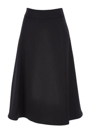 Product shot of the Wool Ain colourline Skirt - Midnight (Black), from the front