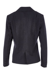 Product shot of the Classic Wool Blazer in colour Fossil (Black), from the back