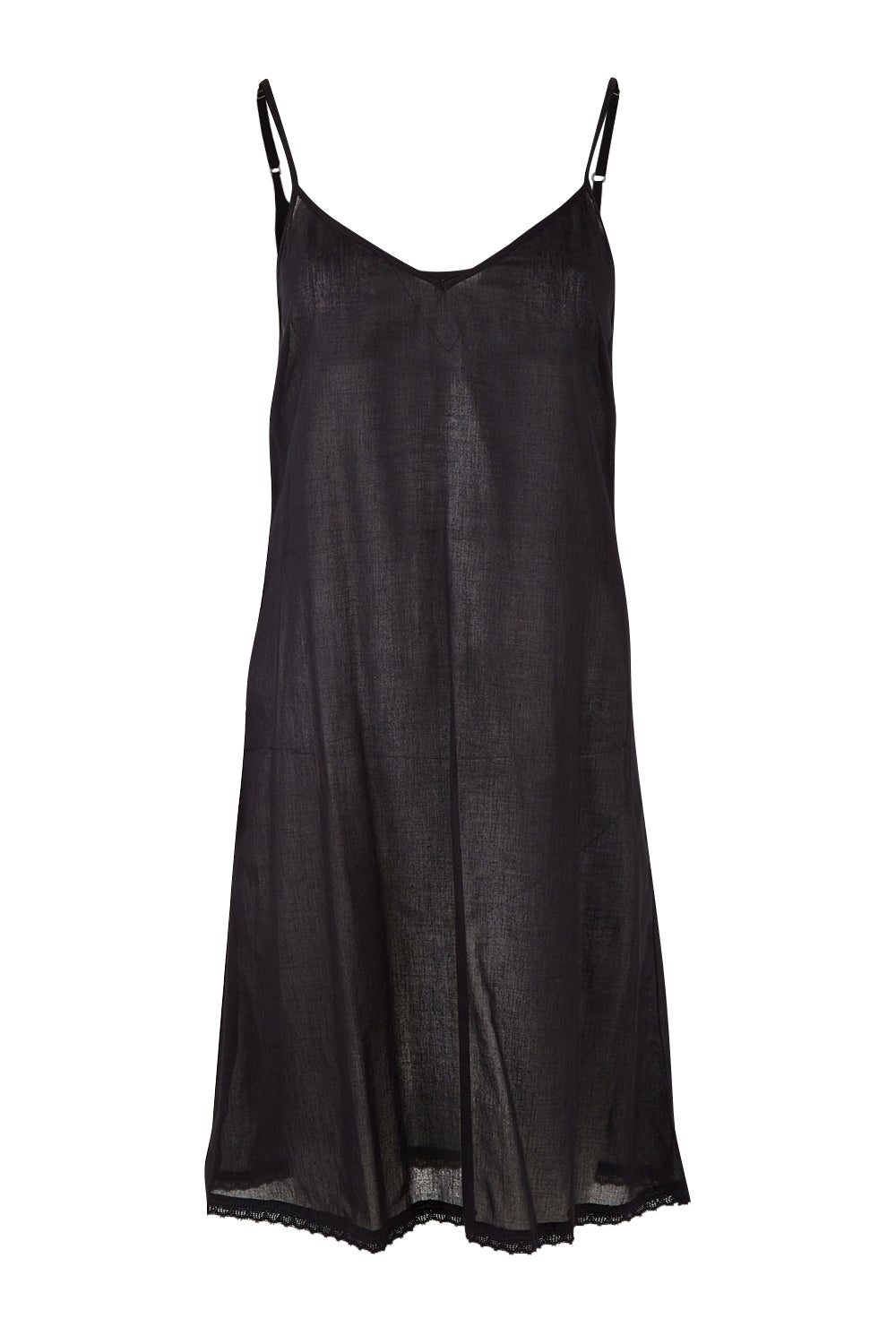 Product shot of the Cotton Slip in colour Black (Black), from the front