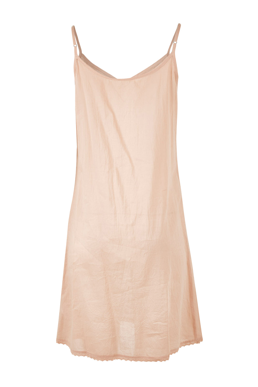 Product shot of the Cotton Slip in colour Sand, from the back