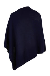 Preloved Cotton Cashmere Wool Poncho - Navy