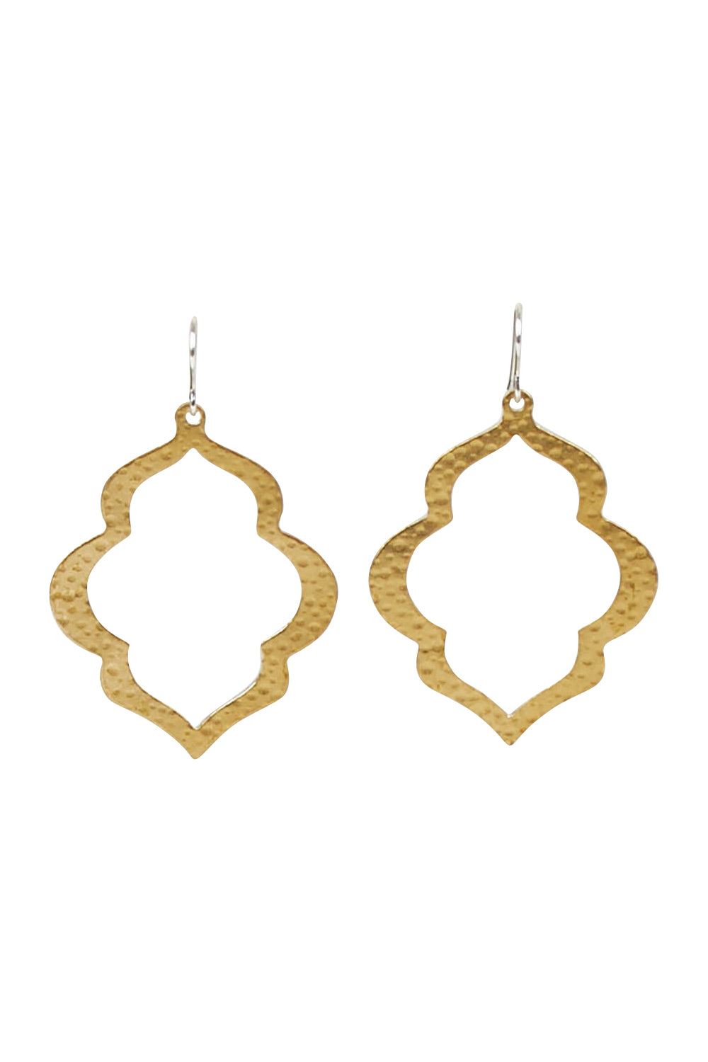 Product shot of the Ali Raw Brass Drop Earring in colour Rawbrass (Metallics), from the front