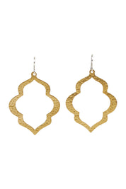 Product shot of the Ali Raw Brass Drop Earring in colour Rawbrass (Metallics), from the front