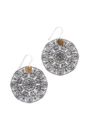 Product shot of the Coco Cut Out Earring in colour Coco (Black), from the front