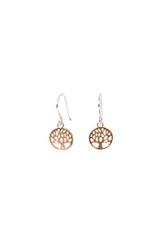 Product shot of the Rose Gold Elm Earring in colour Rosegold (Metallics), from the front