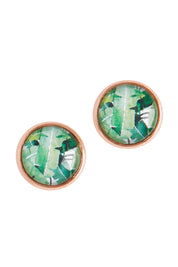 Product shot of the Daintree Stud Earrings in colour Metallic (Metallics), from the front