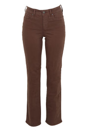 Product shot of the Marilyn Straight Jean in colour Coffeebean, from the front