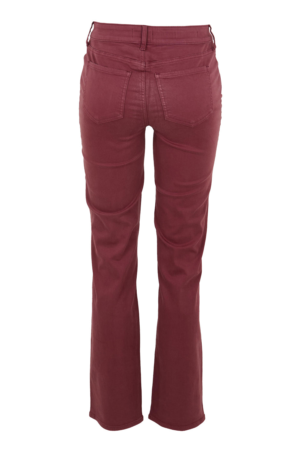 Product shot of the Marilyn Straight Jean in colour Darkcherry (Red), from the back
