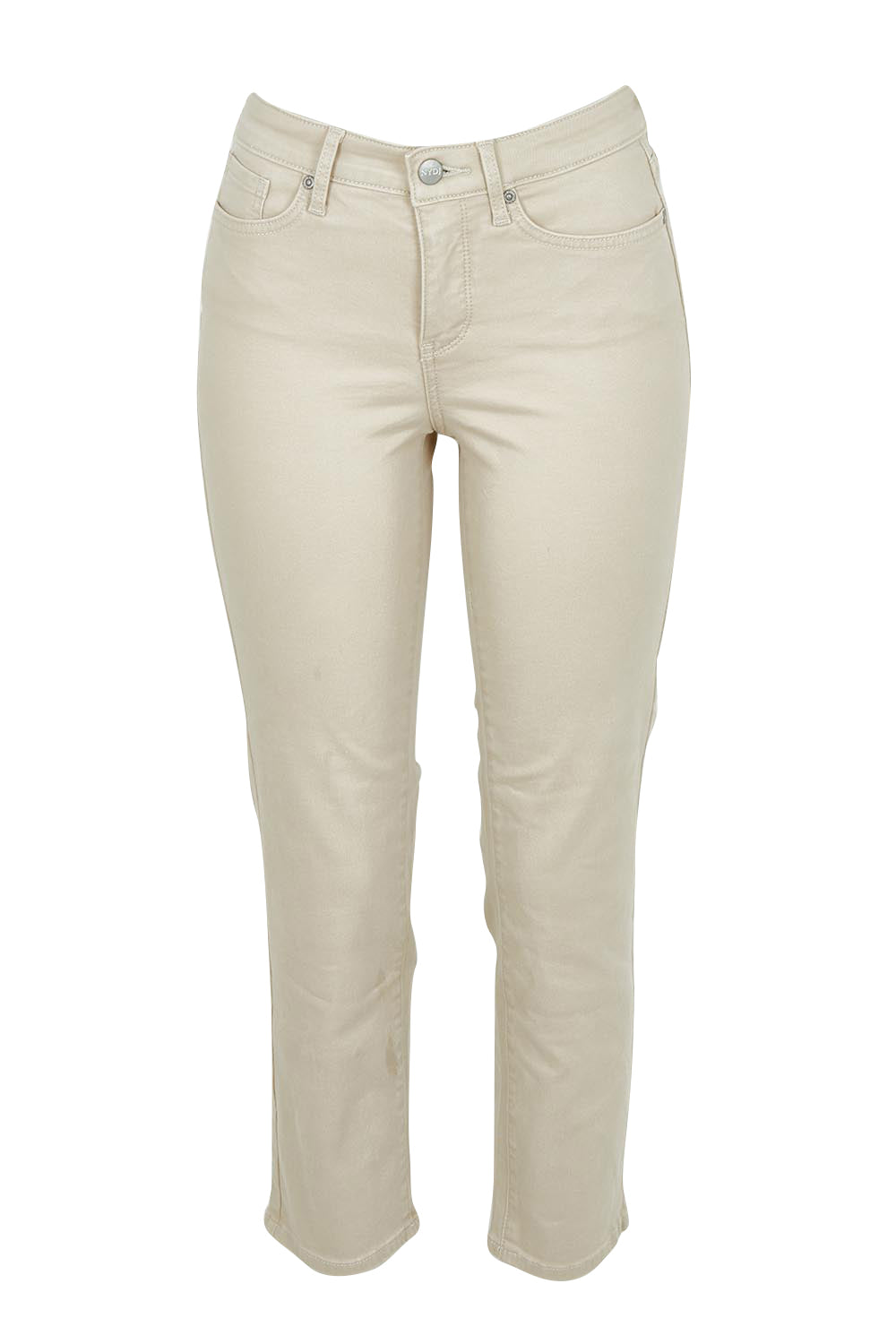 Product shot of the Sheri Slim Ankle Jean in colour Feather, from the front
