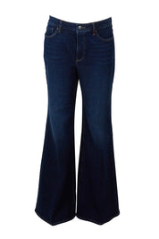 Product shot of the Mia Palazzo Pant in colour Northbridg (Blue), from the front