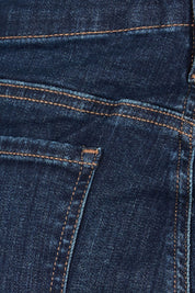 Product shot of the Chloe Capri Jean in colour Northbridg (Blue), detail