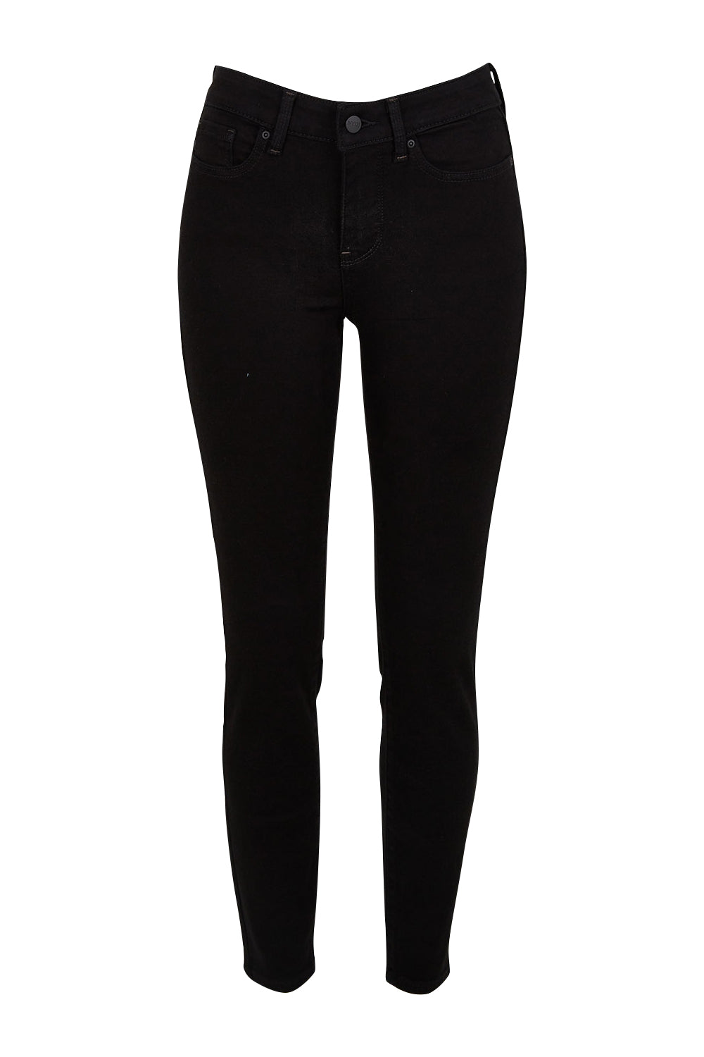 Product shot of the Ami Skinny Jean in colour Black (Black), from the front