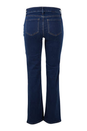Product shot of the Barbara Bootcut Jean in colour Quinn (Blue), from the back