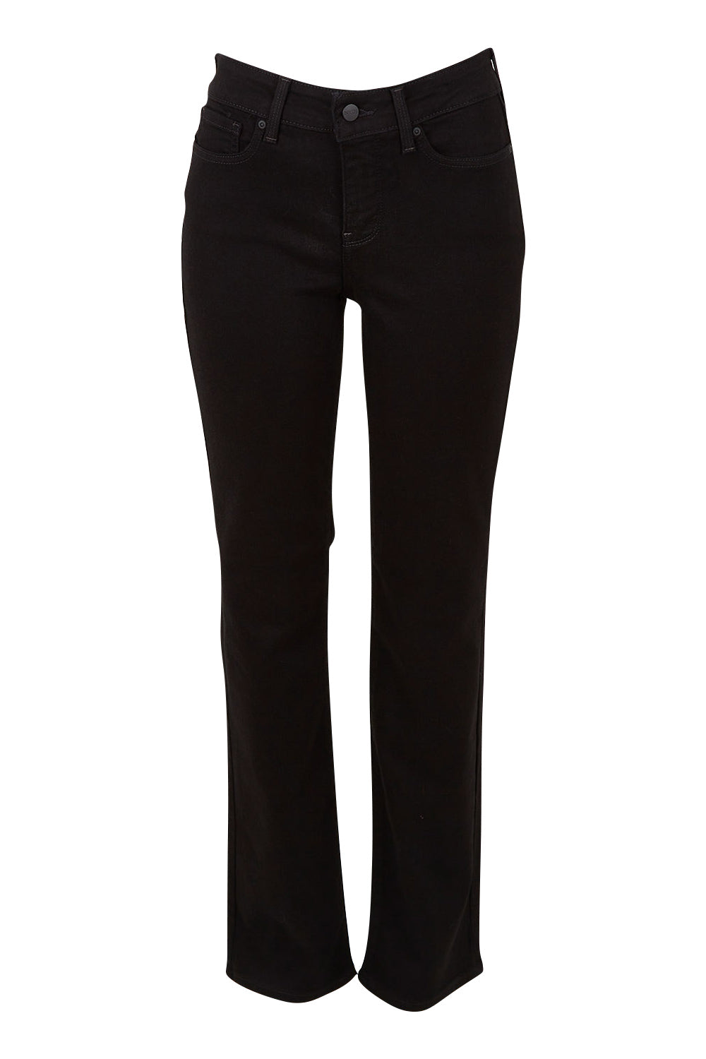 Product shot of the Marilyn Straight Jean in colour Black (Black), from the front