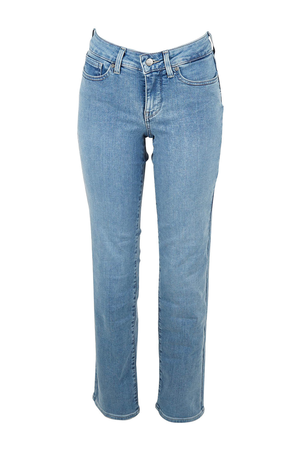 Product shot of the Marilyn Straight Jean in colour Haley (Blue), from the front