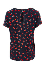 Product shot of the First Mix Top in colour Cherry (Black), from the back