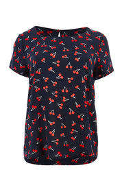 Product shot of the First Mix Top in colour Cherry (Black), from the front