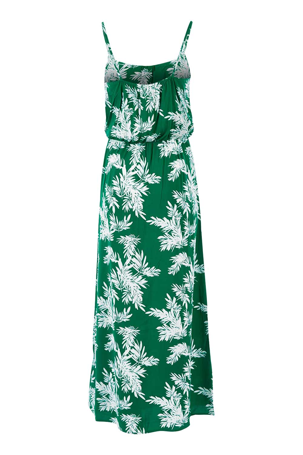 Product shot of the Strap Maxi Dress in colour Summerpalm (Green), from the back