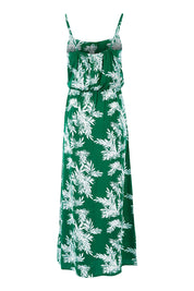 Product shot of the Strap Maxi Dress in colour Summerpalm (Green), from the back