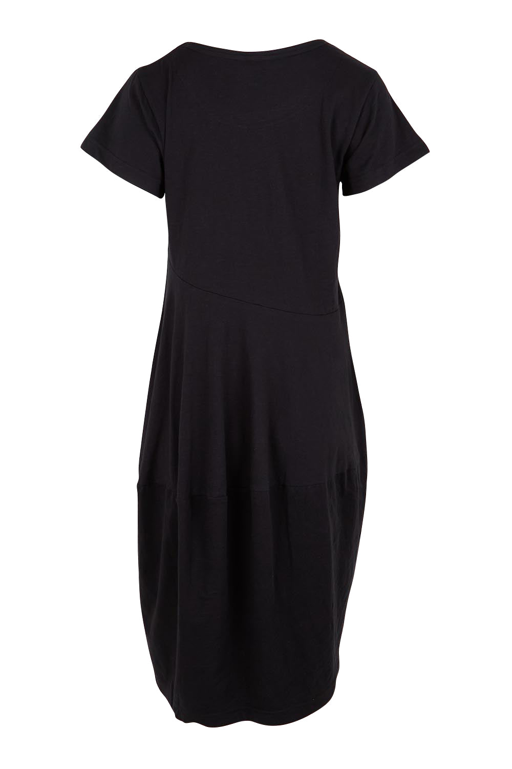 Product shot of the Essentials Bubble Cotton Knit Dress - Black in colour Black, from the back