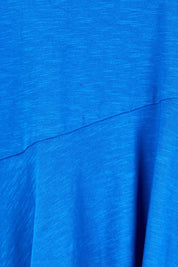 Product shot of the Essentials Bubble Cotton Knit Dress - Blue in colour Blue, showing detail