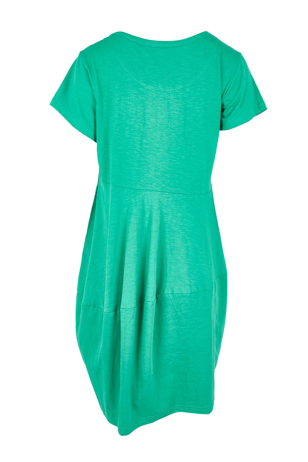 Product shot of the Essentials Bubble Cotton Knit Dress - Green in colour Green, from the back