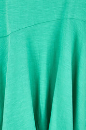 Product shot of the Essentials Bubble Cotton Knit Dress - Green in colour Green, showing detail