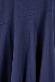 Product shot of the Essentials Bubble Cotton Knit Dress - Navy in colour Navy, showing detail