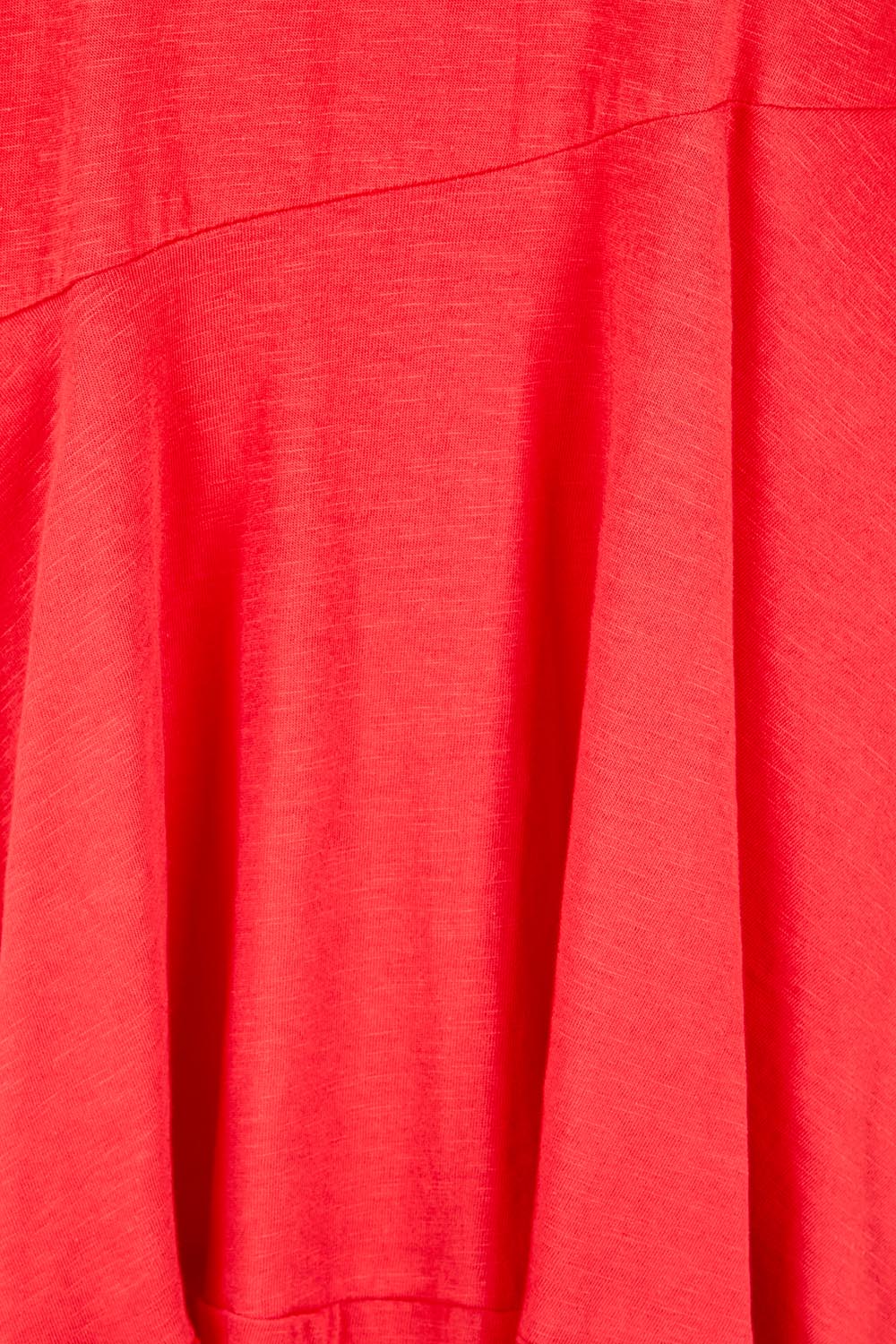 Product shot of the Essentials Bubble Cotton Knit Dress - Red in colour Red, showing detail
