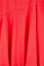 Product shot of the Essentials Bubble Cotton Knit Dress - Red in colour Red, showing detail