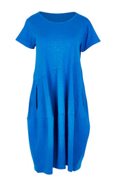 Product shot of the Essentials Knit Bubble Dress in colour Electricbl (Blue), from the front