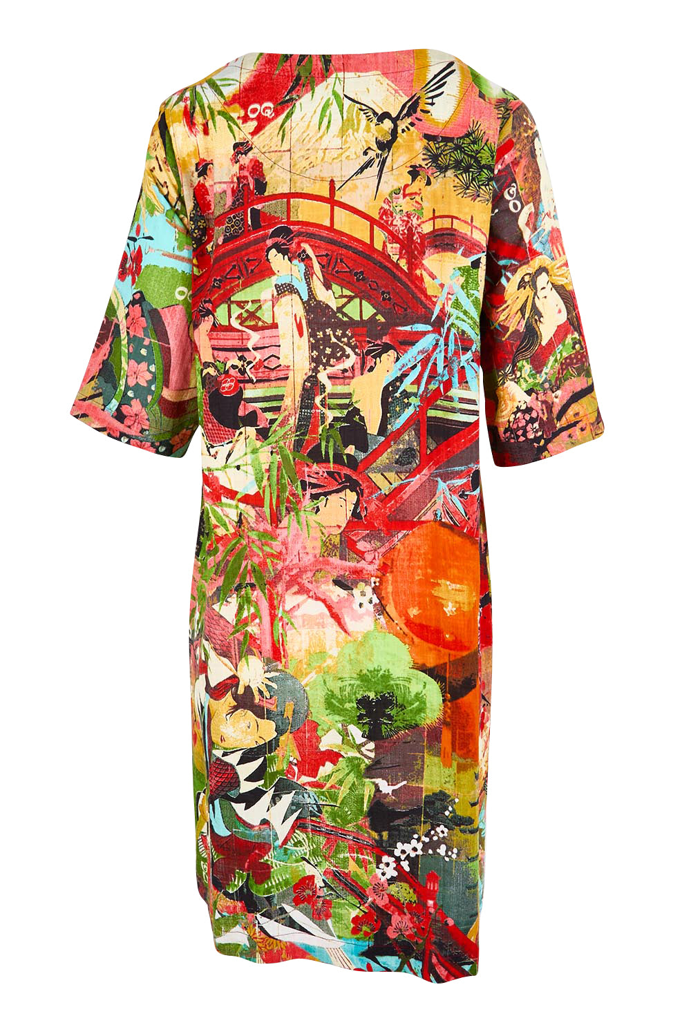 Product shot of the Patch Bubble Dress – Print in colour Print, from the back