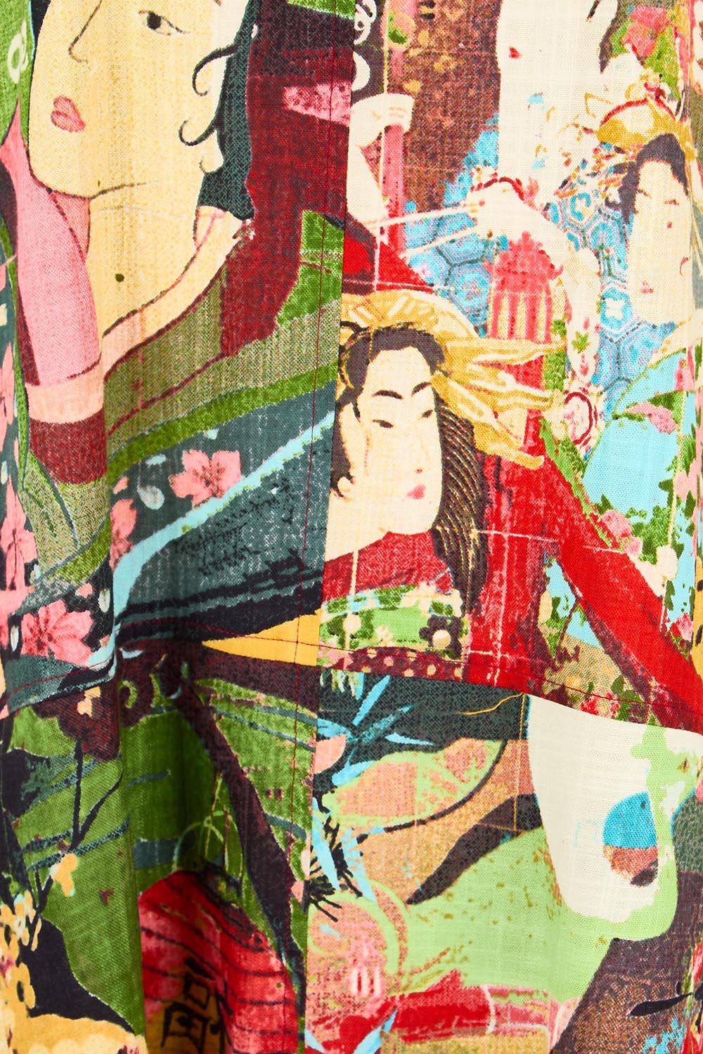 Product shot of the Patch Bubble Dress – Print in colour Print, showing detail