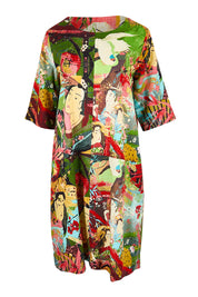 Product shot of the Patch Bubble Dress – Print in colour Print, from the front