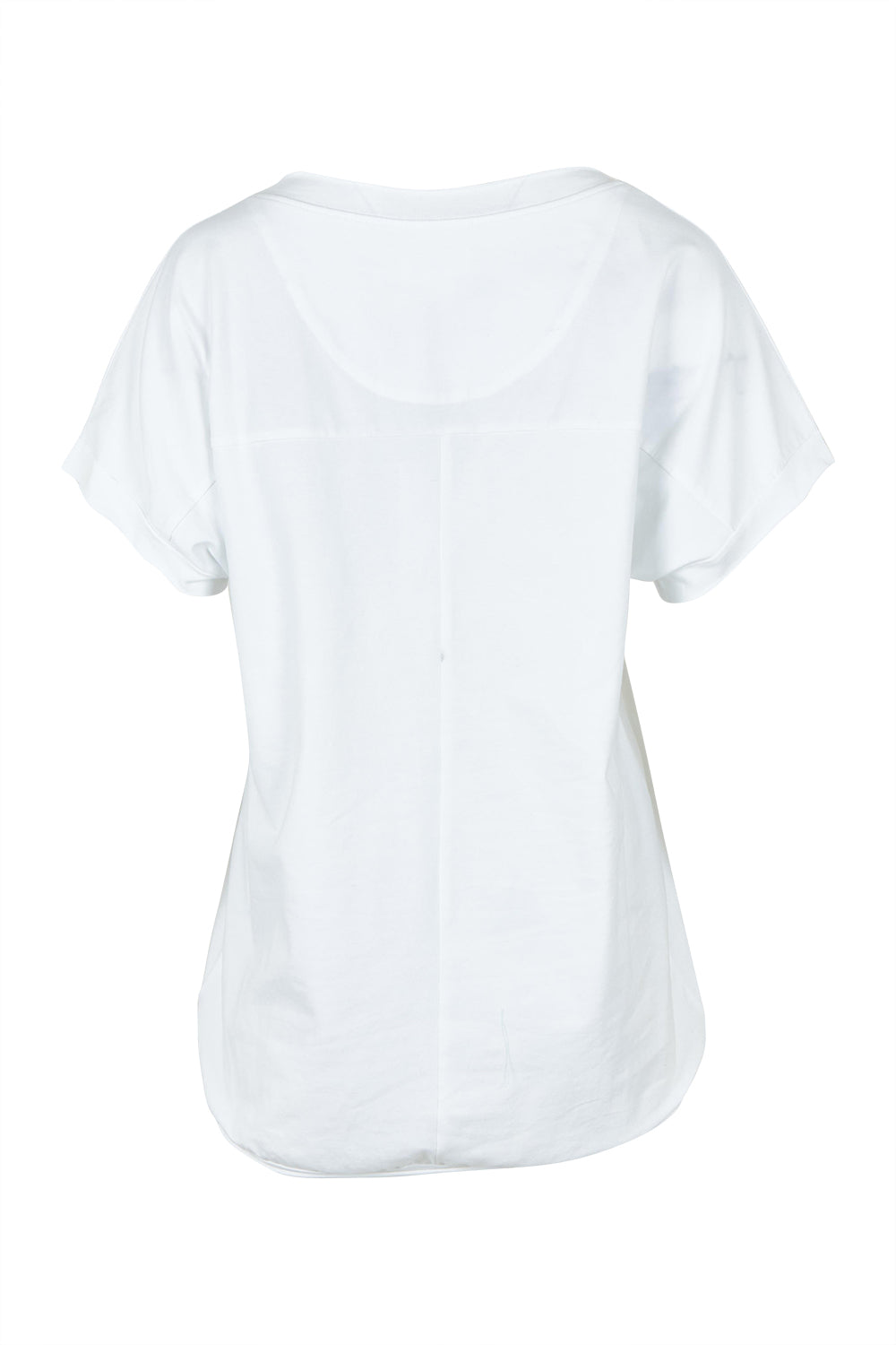 Product shot of the Embellished Cotton Tee in colour Whitepine, from the back