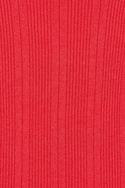 Product shot of the Essentials Squareneck Knit Cotton Tank in colour Red (Red), detail