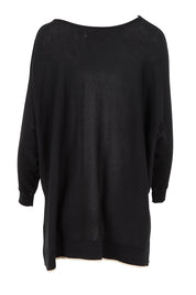 Product shot of the Knit Oversize Top in colour Black (Black), from the back