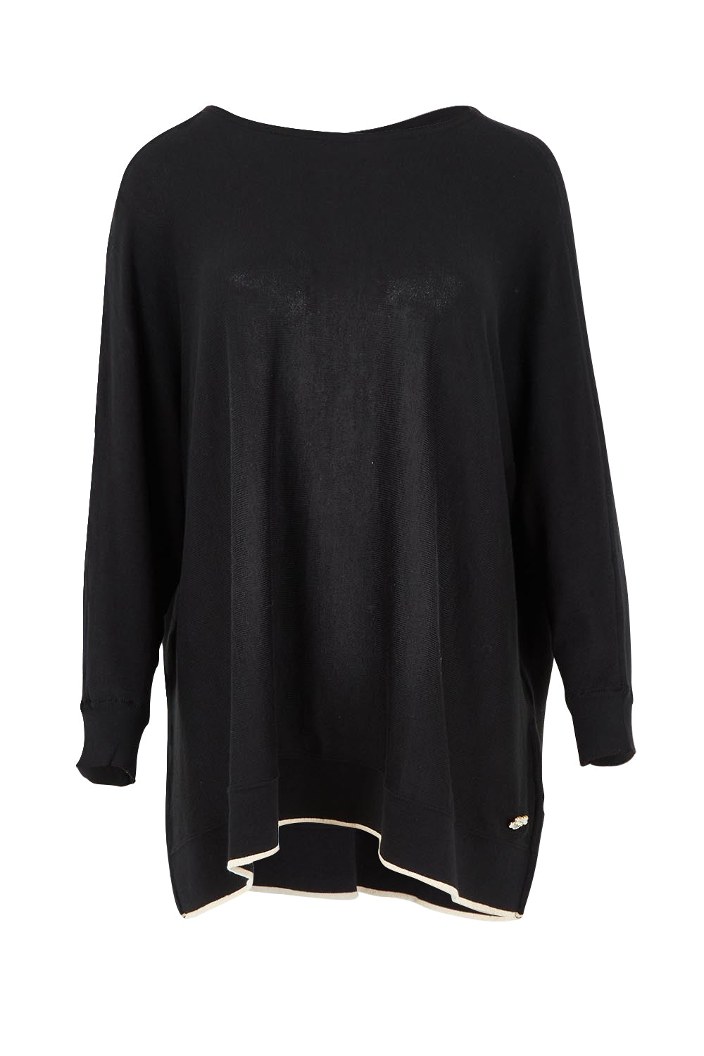 Product shot of the Knit Oversize Top in colour Black (Black), from the front