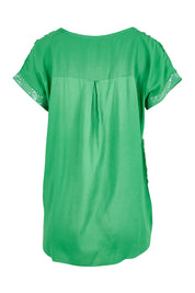 Product shot of the Embellished Tee – Green in colour Green, from the back