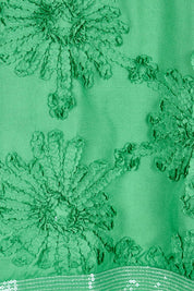 Product shot of the Embellished Tee – Green in colour Green, showing detail