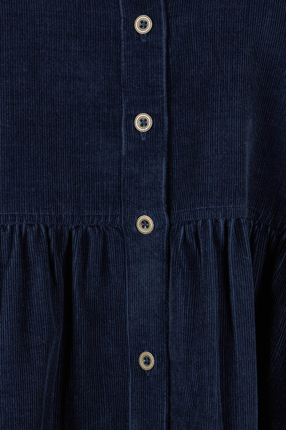 Product shot of the Corduroy Collar Dress in colour Navy (Blue), detail