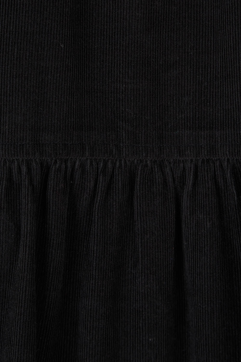 Product shot of the Essentials Cord Layered Maxi Dress in colour Black (Black), detail