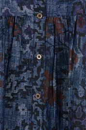 Product shot of the Midi Collar Dress in colour Tabriz (Blue), detail